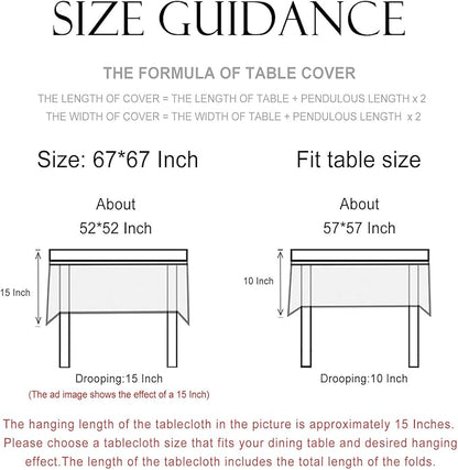 patdrea Designer Vintage Linen Square Table Cloth,Framhouse Linen Oranges and Leaves Pattern Tablecloth,Fall Decor Table Cover for Kitchen Dining Christmas,Thanksgiving,67"x67"-Palladin a