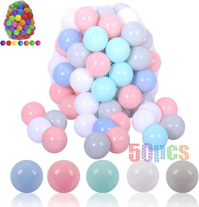 LANGXUN 50 100 200 Soft Plastic Ball Pit Balls for Kids, Gift for Baby Toddler Birthday Christmas, Ball Pit Play Tent, Baby Kiddie Pool Water Toys, Party Decoration
