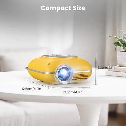 HOMPOW Mini Projector with Two -Way Bluetooth, Portable Projector
