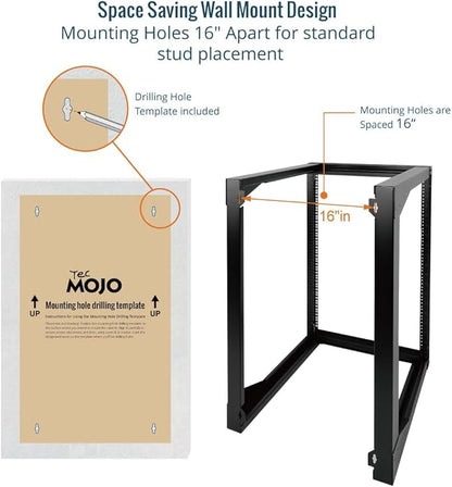 Tecmojo 18U Wall Mount Server Rack, Open Frame Network Rack