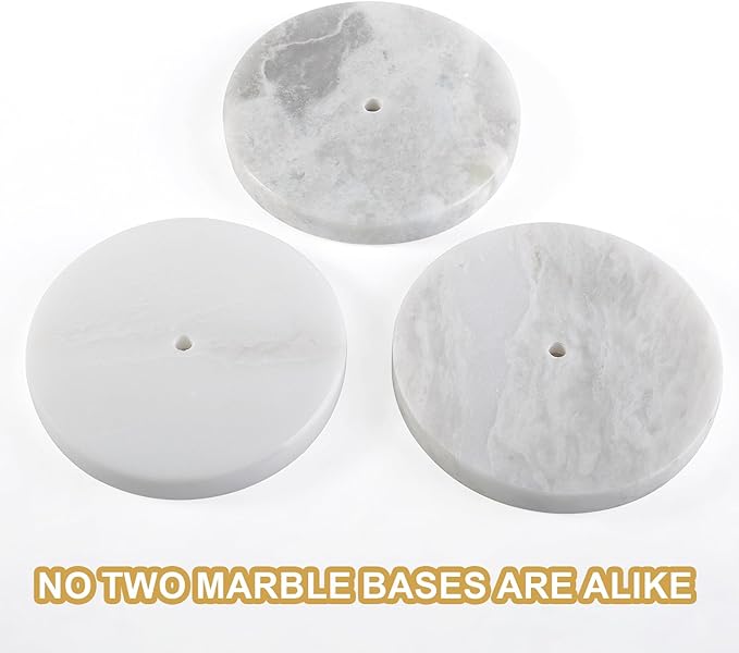 Koville African Genuine Marble Paper Towel Holder Countertop, Metal Rod 6"