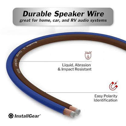 InstallGear 100ft 14 Gauge Speaker Wire