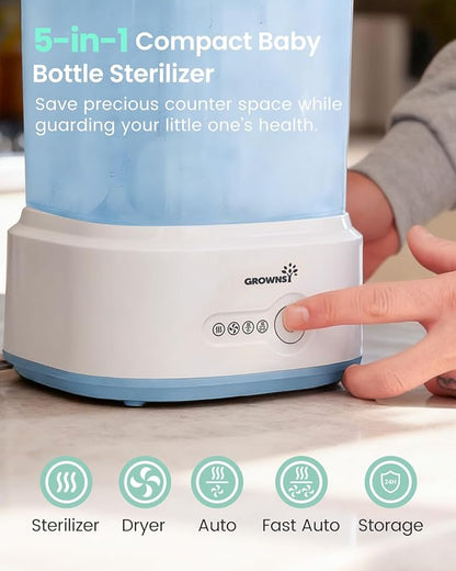 Bottle Sterilizer and Dryer, Compact Electric Steam Baby Bottle Sterilizer