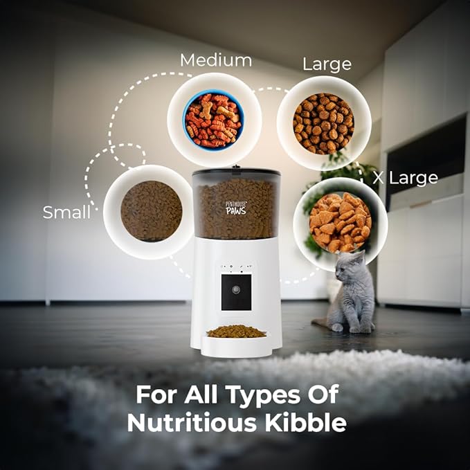 Penthouse Paws Smart HD Automatic Pet Feeder, 6L Dry Food Capacity, 1080p Camera