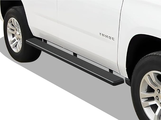 APS Running Boards (Nerf Bars Side Steps Step Bars) Compatible with Chevy Tahoe GMC Yukon 2000-2020 4Dr (Exclude Z71 Denali Yukon XL) (Stainless Steel Black Powder Coated 5in)