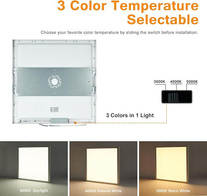 Mcacggo 2x2 LED Flat Panel Light Surface Mount, 40W-30W-20W & 3000K-4000K-5000K