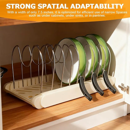Expandable Pot and Pan Organizer Rack