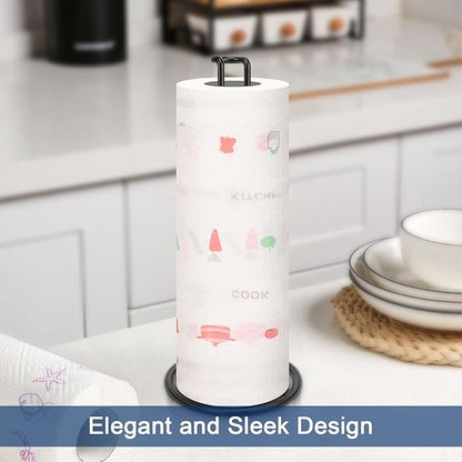 NearMoon Paper Towel Holder, Sturdy Paper Towel Stand Dispenser-All Metal
