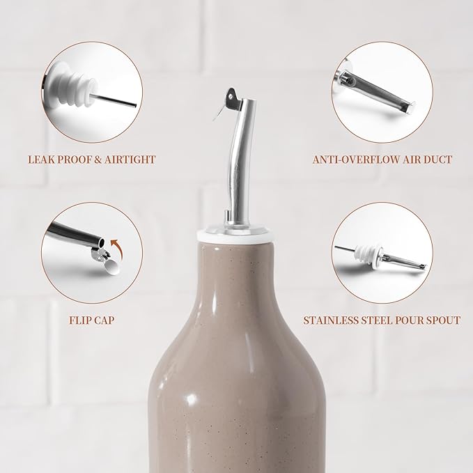 famiware Milkyway 16oz Ceramic Olive Oil Dispenser Bottle, 1 Piece Oil Dispenser