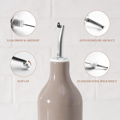 famiware Milkyway 16oz Ceramic Olive Oil Dispenser Bottle, 1 Piece Oil Dispenser
