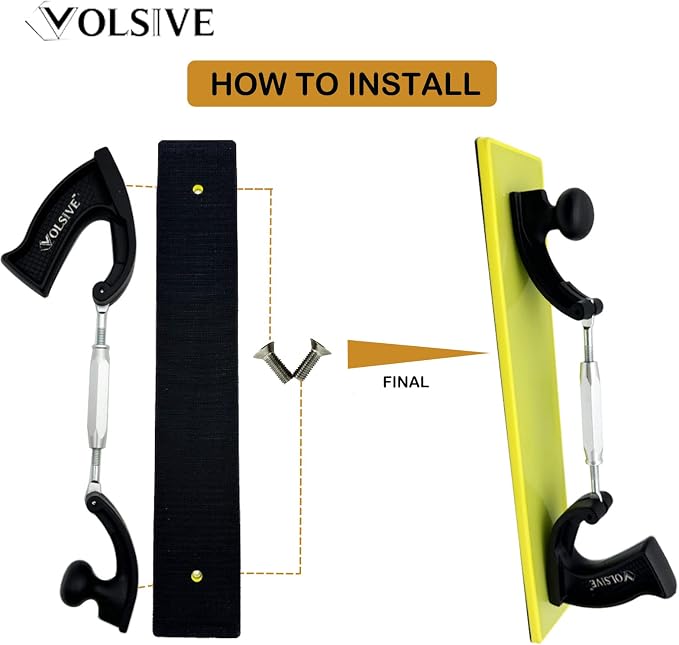 VOLSIVE Adjustable Sander Longboard Flexible Hand Sanding Blocks with Hook & Loop Backing Handle Sander, 7x42cm