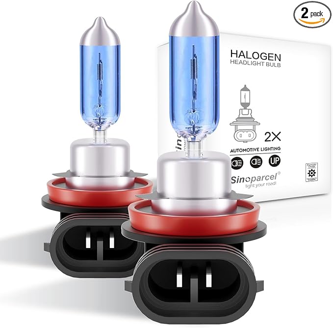 Sinoparcel H9 Halogen Headlight Bulbs White 5000K, High Beam Bulbs, Brighter Replacement for Standard 65W Bulb, Pack of 2