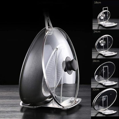 Lid and Spoon Rest Shelf, 304 Stainless Steel Pan Pot Cover Lid Rack Stand