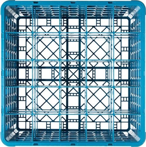 Carlisle FoodService Products RG25-414 OptiClean 25 Compartment Glass Rack with 4 Extenders, 10.3", Polypropylene, Blue