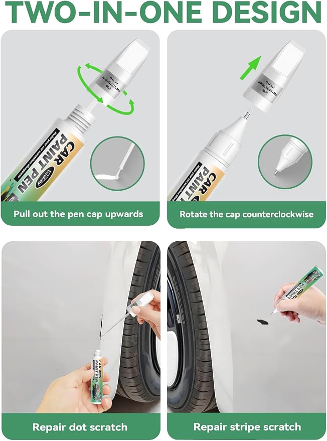 Car Touch Up Paint Silver Metallic, Color Accurate Car Scratch Repair Remover Pen Fix Auto Paint Chips and Nicks