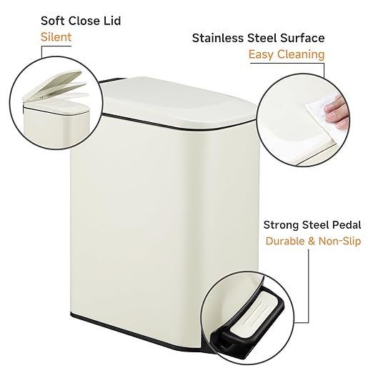 TIPGO Slim Bathroom Trash Can