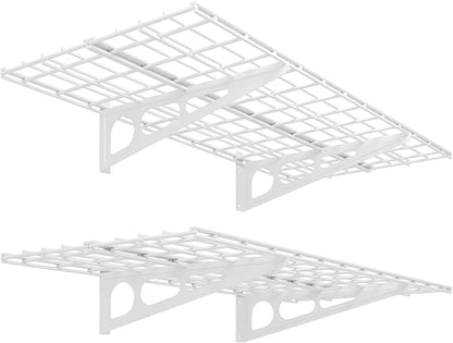 FLEXIMOUNTS 2-Pack 2x4ft 24-inch-by-48-inch Wall Shelf Garage Storage Rack Wall