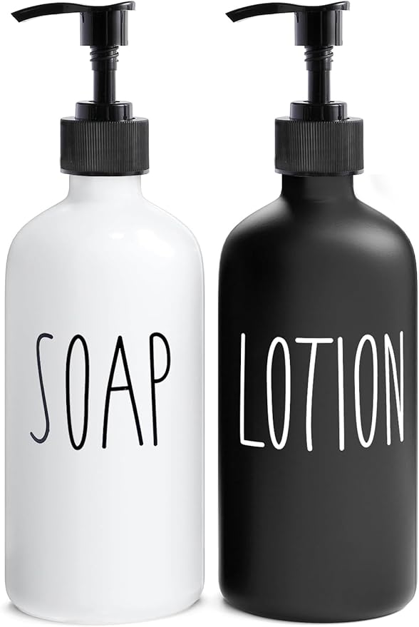 MOMEEMO Soap Dispenser Bathroom Set, Contains Hand and Lotion Dispenser
