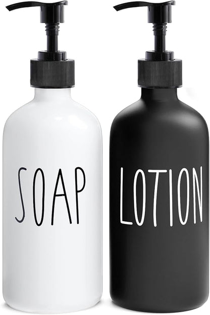 MOMEEMO Soap Dispenser Bathroom Set, Contains Hand and Lotion Dispenser