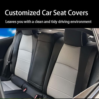 CocheFamilia Custom Fit Corolla Car Seat Covers for Select 2023 2024 2025 Toyota Corolla LE - Full Set,Leather (Black and Grey)