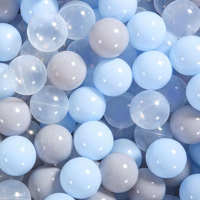Ball Pit Balls Pack of 100 200 500 - Star and Round Set BPA Free Phthalate Free Non-Toxic Crush Proof Play Balls Soft Plastic Balls for Toddlers Baby Kids Birthday Pool Tent Party