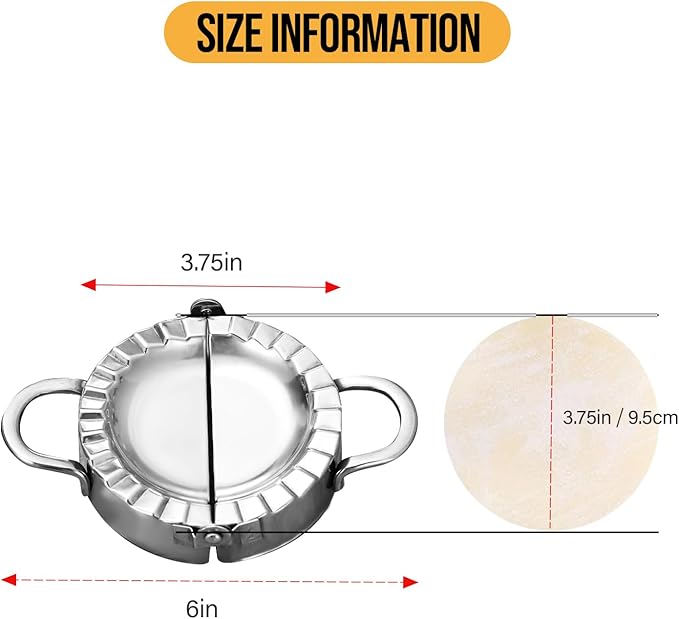 Stainless Steel Dumpling Ravioli Maker Press, 2 Pack Pierogi Mold