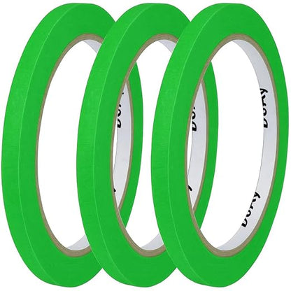 3 Pack Green Painters Tape - Masking Tape 0.25 Inch Wide - Multi-Surface, Smart Adhesion, Indoor & Outdoor - 270FT Total - Paint Tape for DIY, Labeling, Art, Car, General Purpose (#3910)