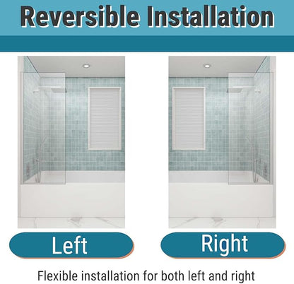 Sunrosa 24"×60" Bathtub Glass Panel, 8mm Thick Shower Screen, Brushed Nickel