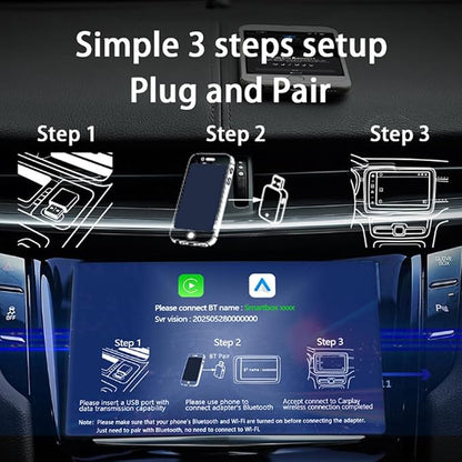 Wireless CarPlay & Android Auto Adapter for Ford F‑150 2017-2024,Ultra Mini Dongle Converts Easy Setup Plug and Play,Gold