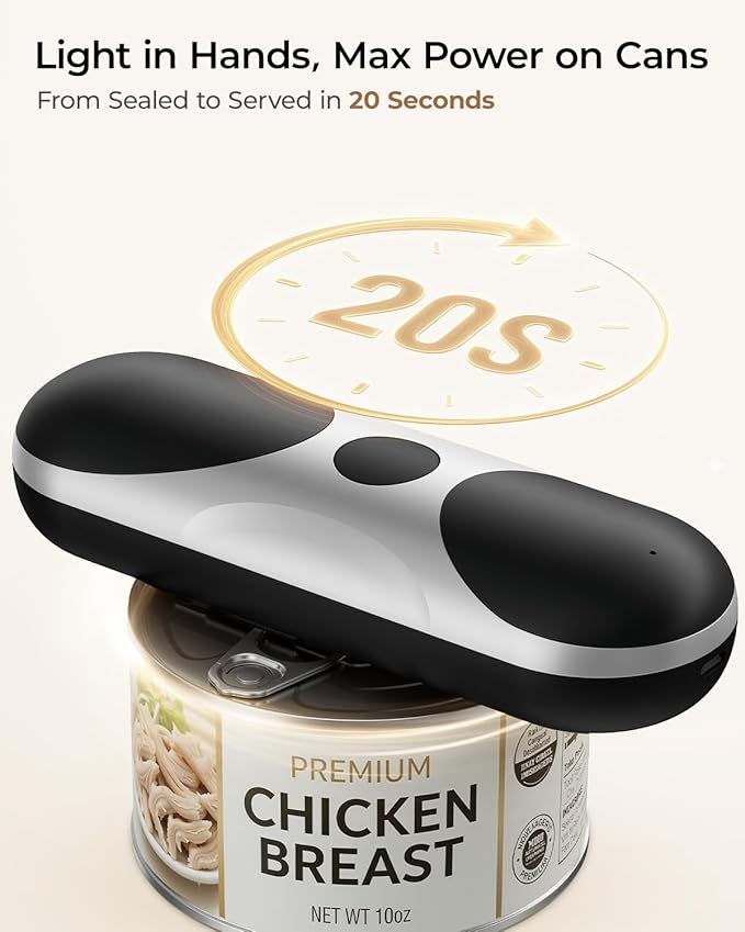 Electric Can Opener, One-Touch Automatic Can Opener, USB Rechargeable Electric
