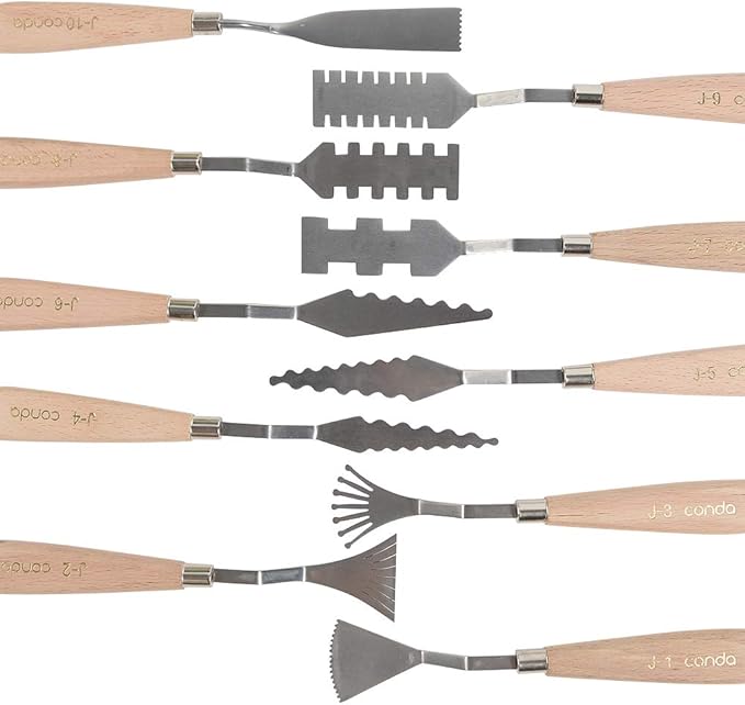 CONDA Palette Knife Set -10Pcs Stainless Steel Spatula Pallet Knife Painting