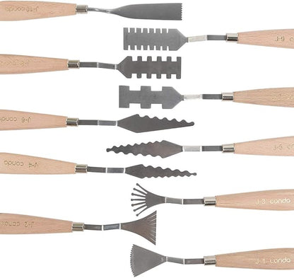 CONDA Palette Knife Set -10Pcs Stainless Steel Spatula Pallet Knife Painting