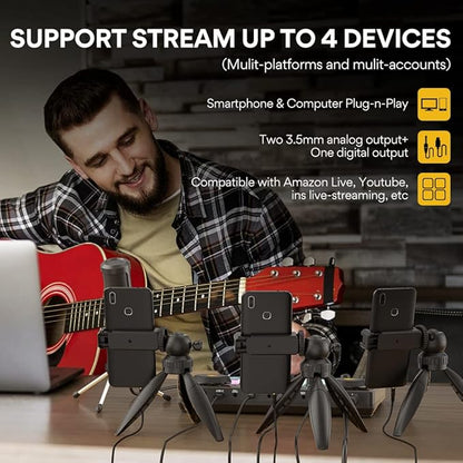MAONO Podcast Equipment Bundle Audio mixer All-in-One Podcast Production Studio