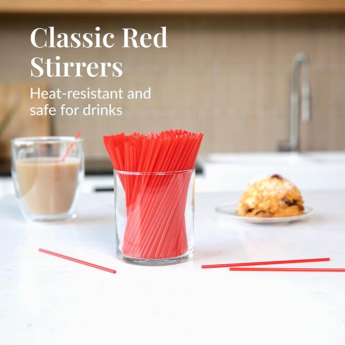 Prestee 2000 Count Red Coffee Stirrers