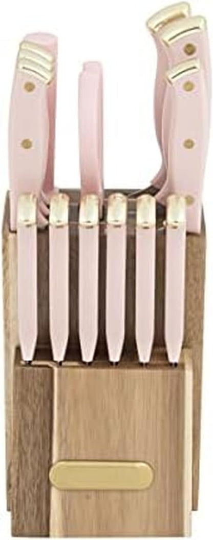 Farberware 15-Piece Triple Riveted Acacia Knife Block Set, High