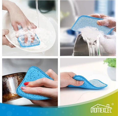 HOMEXCEL 12 Pack Scrub & Wipe Cloths, Scrub Sponges