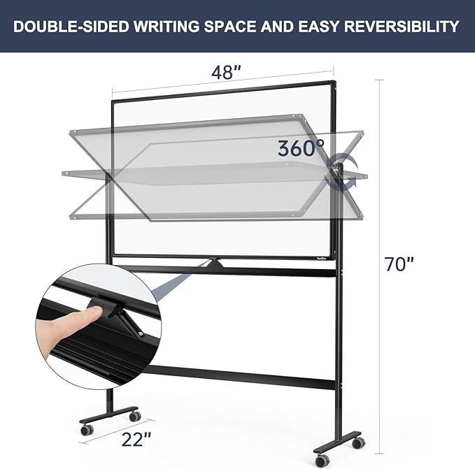Dry Erase Whiteboard Easel on Wheels