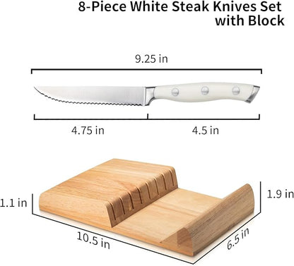 Alata 8-Piece White Steak Knives Set