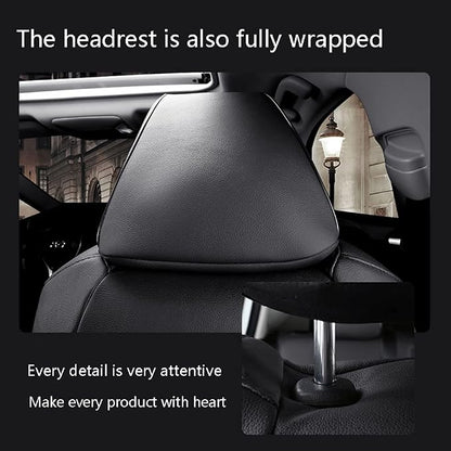 CocheFamilia Custom Fit Corolla Car Seat Covers for Select 2020 2021 2022 Toyota Corolla L LE - Full Set,Leather (Black)