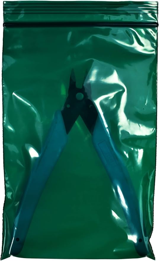uGems 4" x 6" Green Reclosable Zipper Bags - 2-Mil, Pack of 100 - Resealable Plastic Bags for Packing, Storage, Tools, Crafts, and Office Supplies - sku: r46gr-100