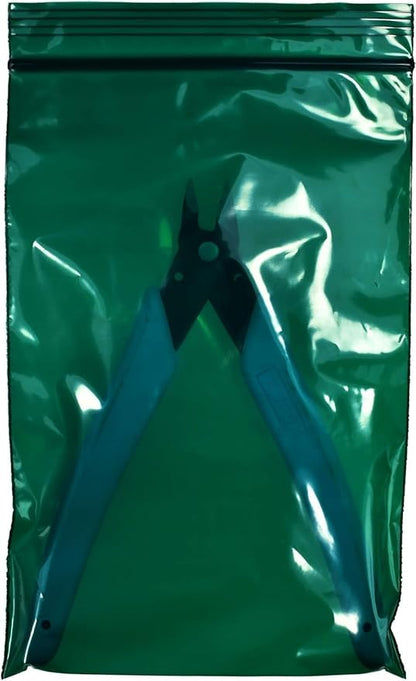 uGems 4" x 6" Green Reclosable Zipper Bags - 2-Mil, Pack of 100 - Resealable Plastic Bags for Packing, Storage, Tools, Crafts, and Office Supplies - sku: r46gr-100