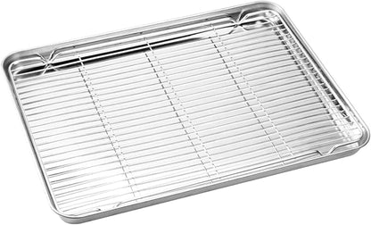 Wildone Baking Sheet & Rack Set, Stainless Steel Cookie Pan