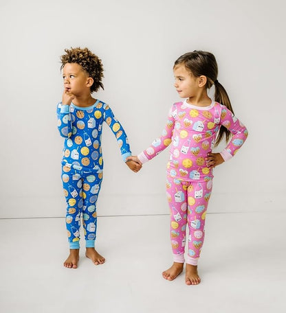 Little Sleepies Two-Piece Pajama Set for Boys & Girls, Soft Viscose from Bamboo Toddler Pajamas for Kids, Family Matching PJs