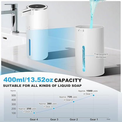 Automatic Soap Dispenser Liquid Touchless: 13.52oz/400ml Wall Mounted USB