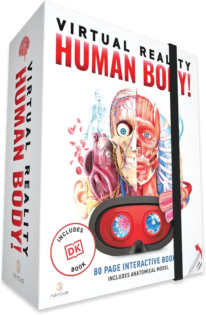 Abacus Brands Virtual Reality Human Body Gift Box- Illustrated Interactive VR Book and STEM Learning Activity Set - for Ages 8 and Up