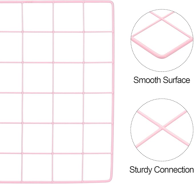 PATIKIL 12"x20" Wire Grid Panel, 2 Pack Board Photo Pictures Memo Display Grid