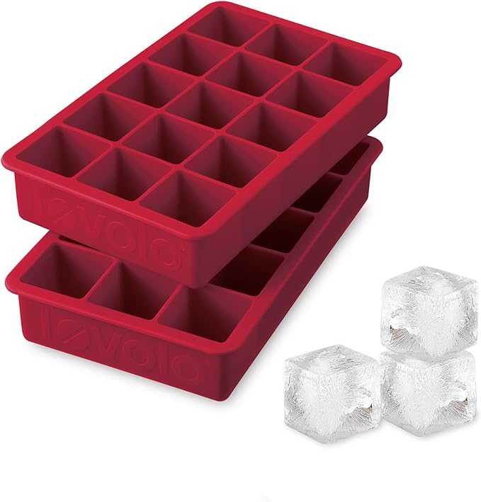 Tovolo Silicone Ice Cube Tray Cayenne Red Pack of 2 BPA Free Ice Tray Mold