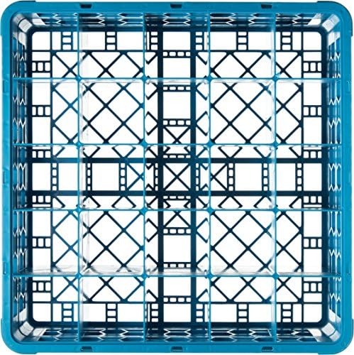 Carlisle FoodService Products Opticlean 25-Compartment Glass Rack with 1 Extender, Blue , 5.56"