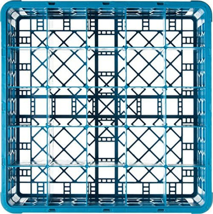 Carlisle FoodService Products Opticlean 25-Compartment Glass Rack with 1 Extender, Blue , 5.56"
