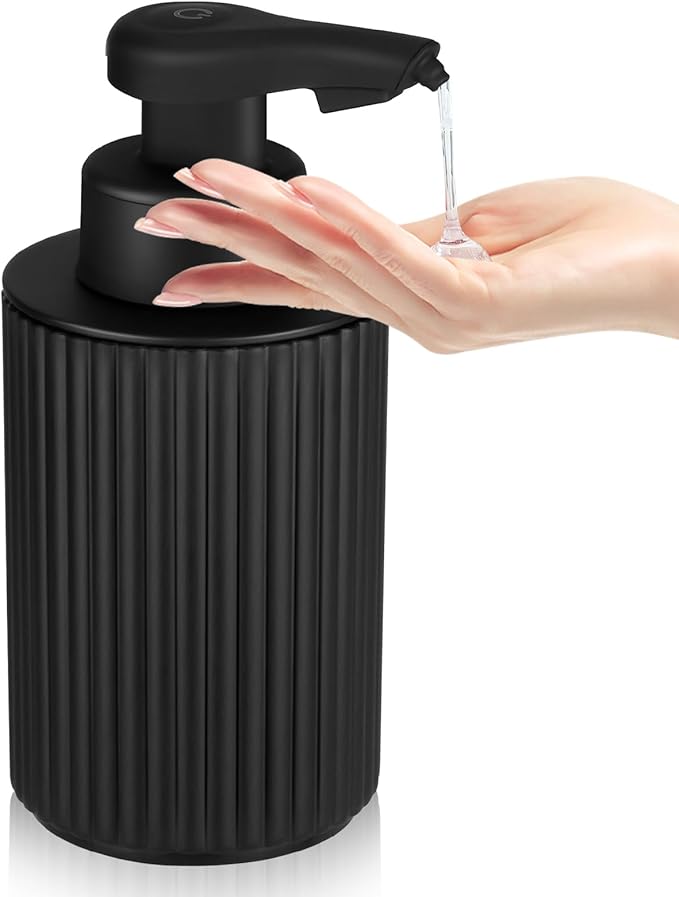 Automatic Soap Dispenser Liquid Touchless: 9oz Black Plastic